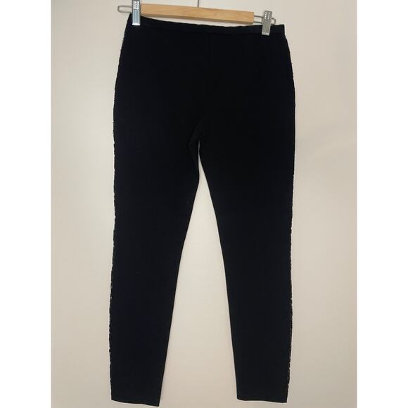 Emilio Pucci Black Cigarette Pants Side Lace Panel Detail SZ 8 - Picture 4 of 13